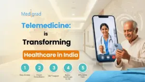 Doctor providing healthcare through a telemedicine consultation